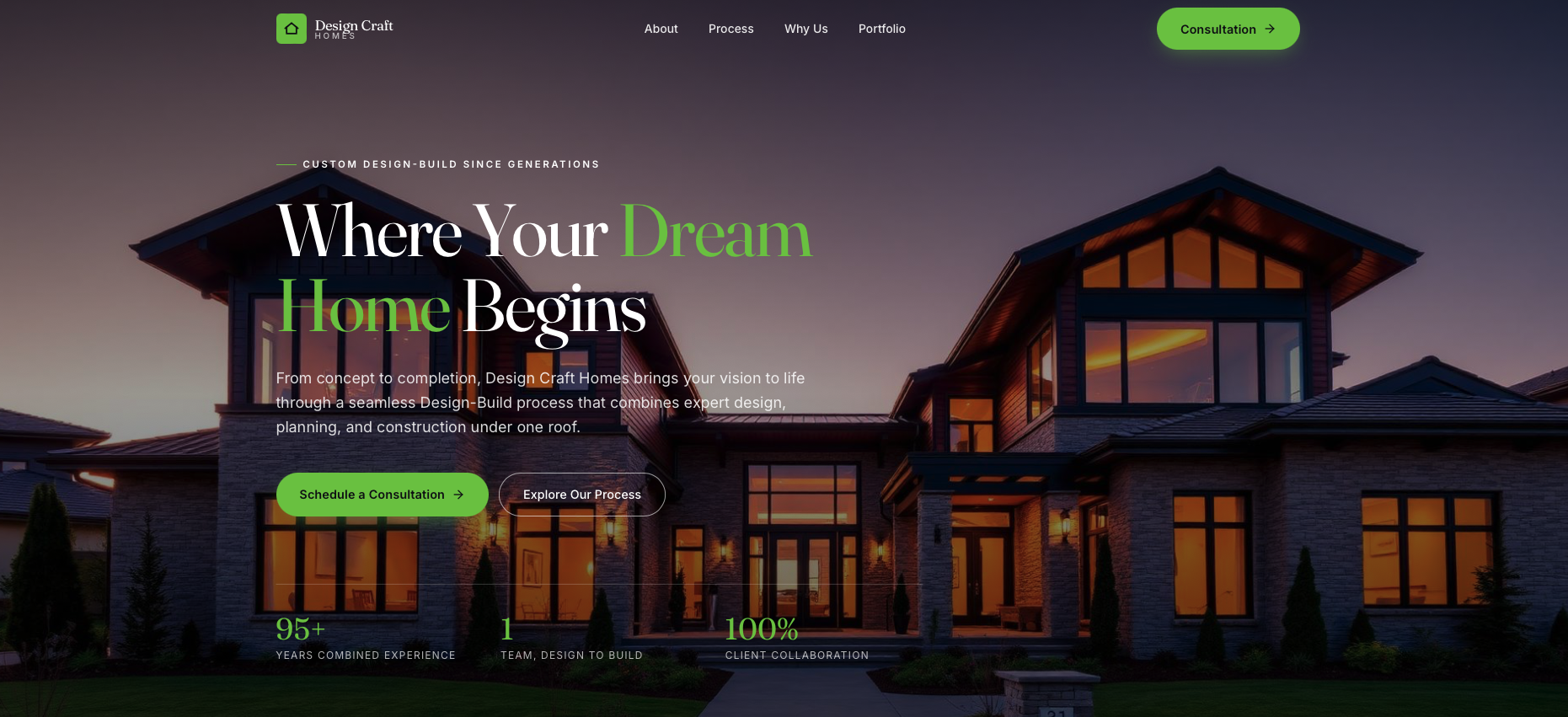 Design Craft Homes Website Design