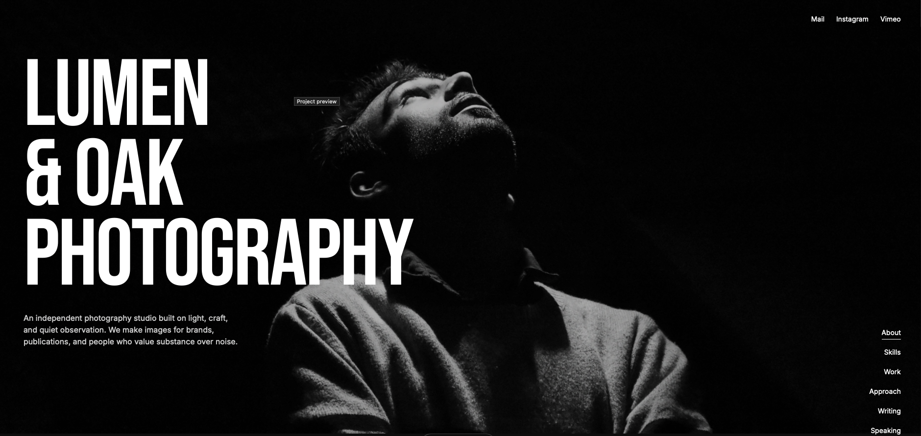 Lumen & Oak Photography Website