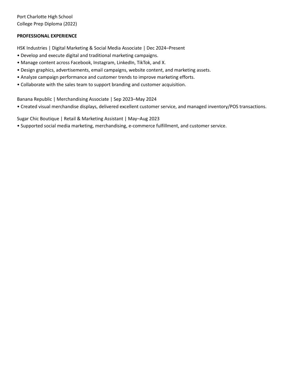 Abigail Leggett resume, page 2: professional experience